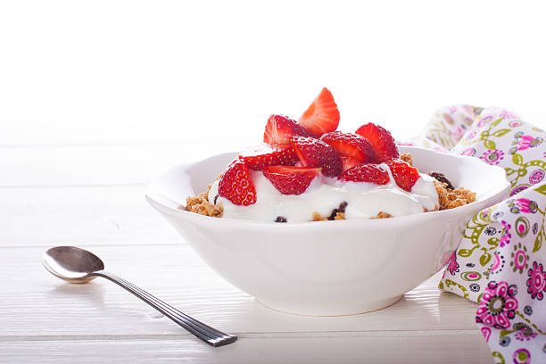 istock Yogurt with granola and fresh strawberries 482558532