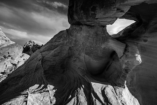 istock Black and White Abstract Rock Formations Valley of Fire Nevada 482559034