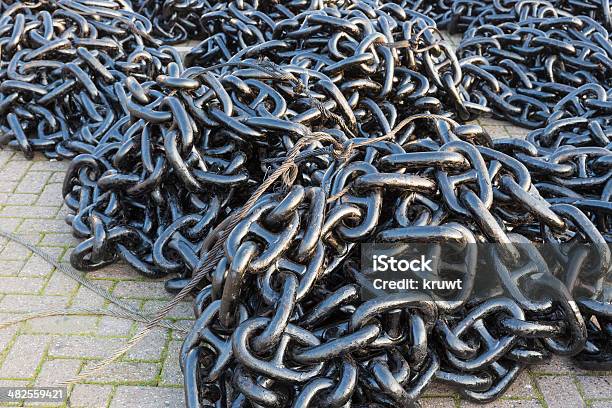 Heap Of Heavy Iron Chains Stock Photo - Download Image Now - Abstract, Anchor - Vessel Part, Anchor Chain