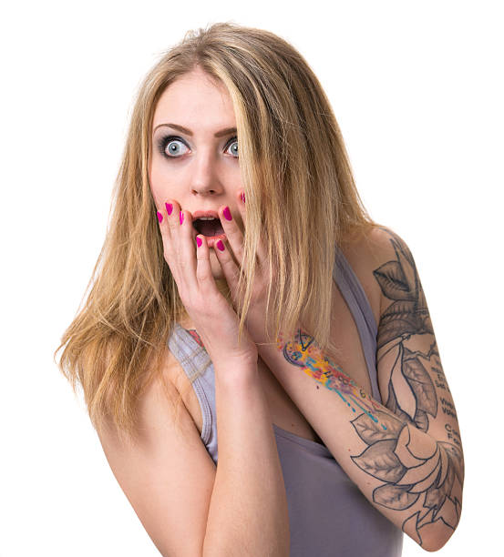 istock Surprised girl over white 482559745