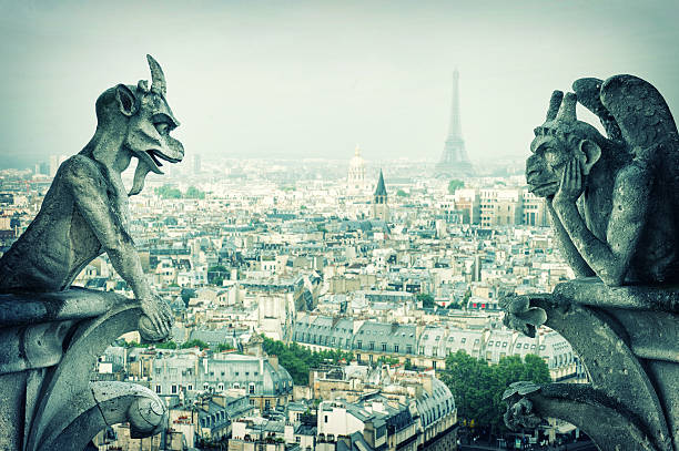 istock Stone demons gargoyle und chimera. Notre Dame de Paris 482559896