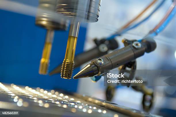 Metal Drilling Stock Photo - Download Image Now - Manufacturing, Metal, Tungsten - Metal