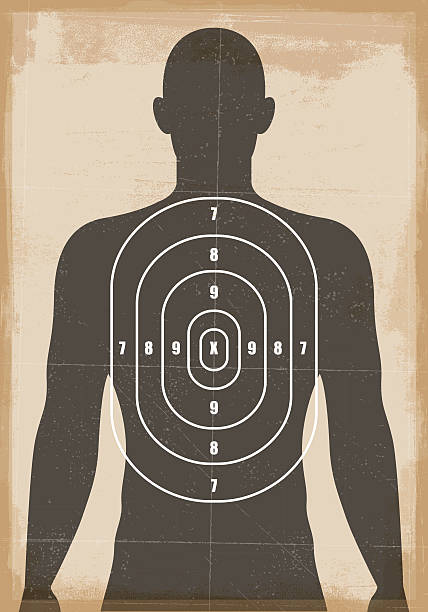 ilustraciones, imágenes clip art, dibujos animados e iconos de stock de tiro humanos objetivo - target shooting