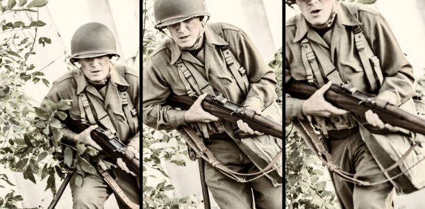 istock WWII US Army Combat Soldier Rushing Into Battle Position 482563844