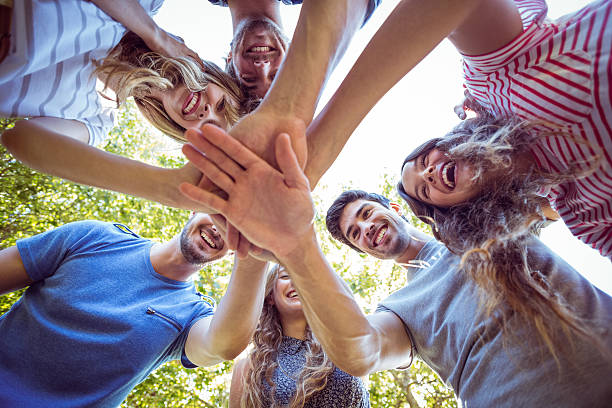 istock Happy friends in the park 482564558