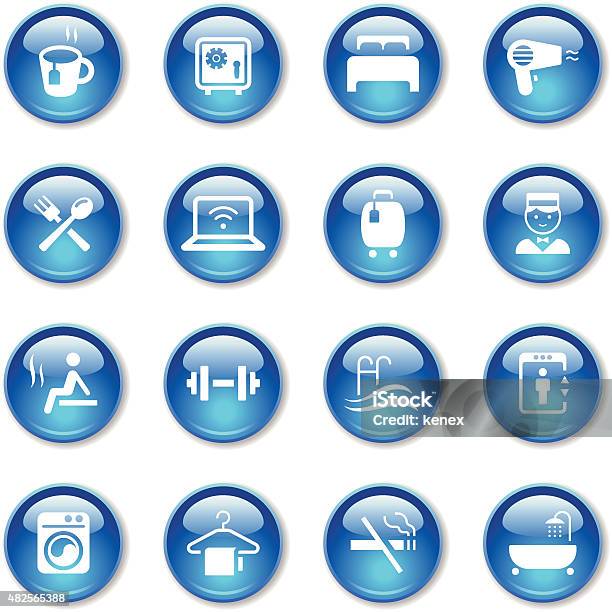 Crystal Icons Set Travel Stock Illustration - Download Image Now - 2015, Bathtub, Bed - Furniture