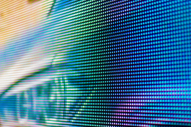 istock Yellow and blue Led SMD screen close up 482565766