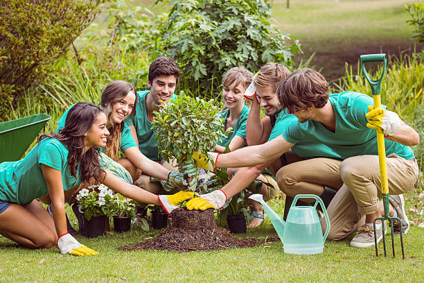 istock Happy friends gardening for the community 482566836