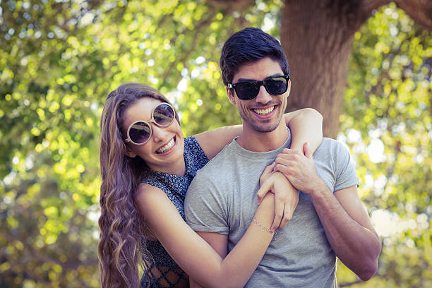 istock Cute couple in the park 482567044