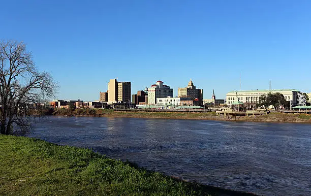 A view of Monroe, Louisiana from across the Ouachita River.