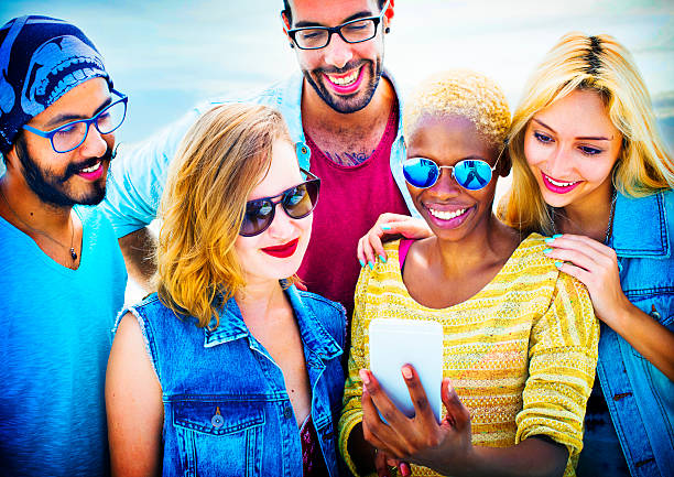 istock Diverse Summer Friends Fun Bonding Smart Phone Concept 482569660