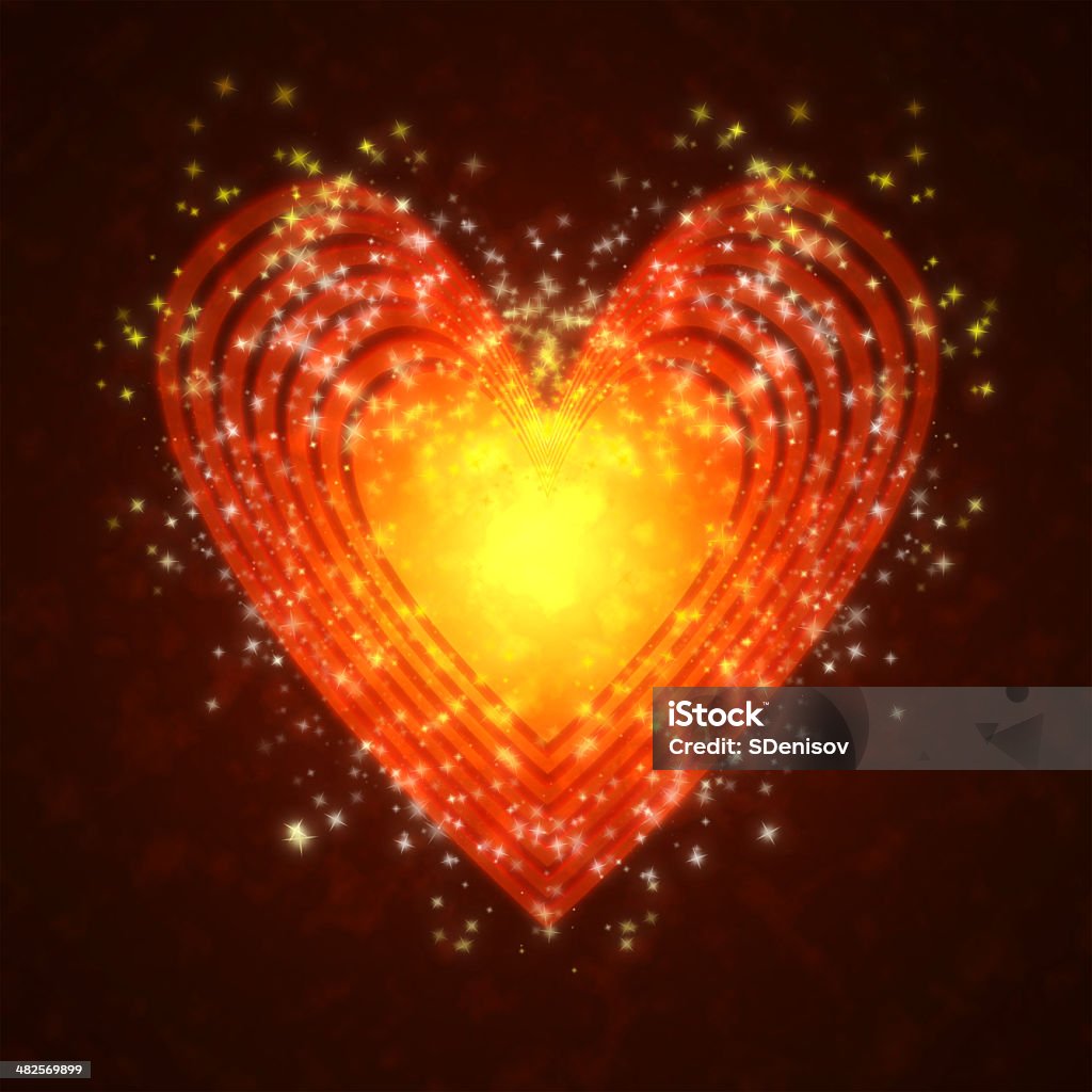 burning heart with sparkles burning heart with sparkles on a dark background Abstract Stock Photo