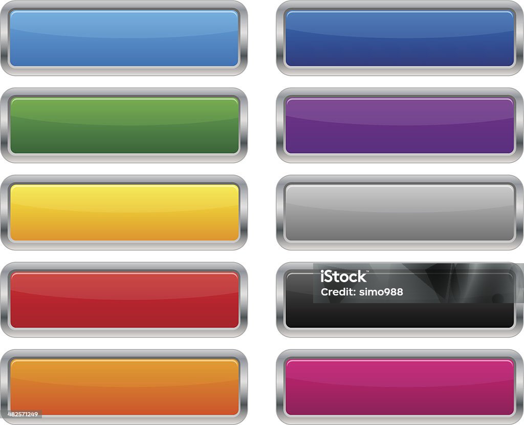 Rectangular Metalic Button Ui Metallic Rectangular Buttons Stock Illustration - Download Image Now ...
