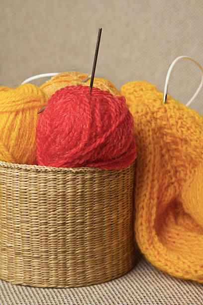 istock Knitting on the background of baskets 482571861
