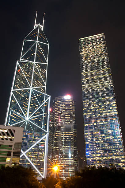 istock Modern city at night, Hong Kong, China 482572305