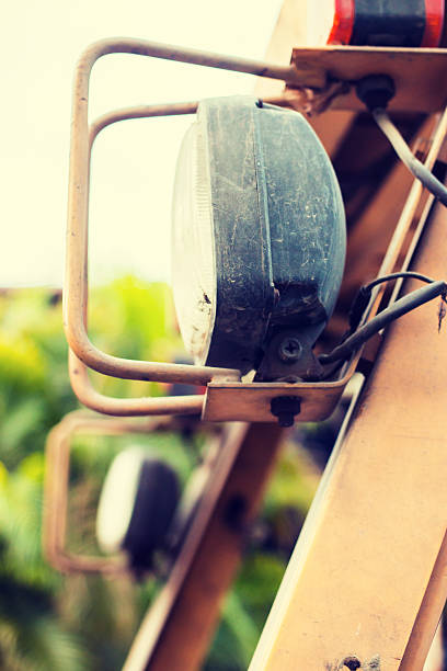 istock Yellow old folk lift truck - Instagram filter 482580706