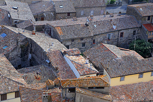 istock Bolsena (Viterbo, Italy): typical tiled roofs of the old houses 482582684