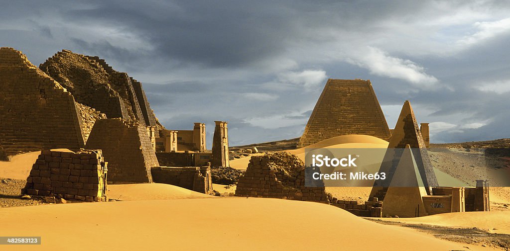 Pyramids at Merowe The Pyramids at Merowe in the Sudan Pyramid Stock Photo