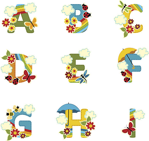 алфавит rainbow от а до я - rainbow preschooler baby child stock illustrations