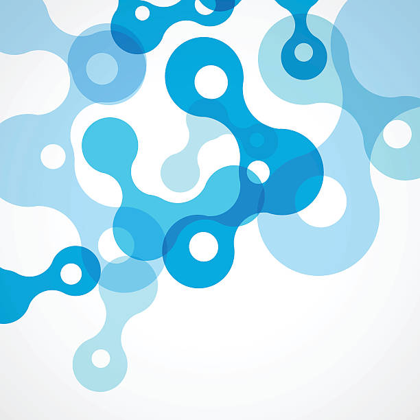abstract blue biotechnology shape abstract blue biotechnology shape for design.(ai eps10 with transparency effect) element symbol for oxygen pictures stock illustrations