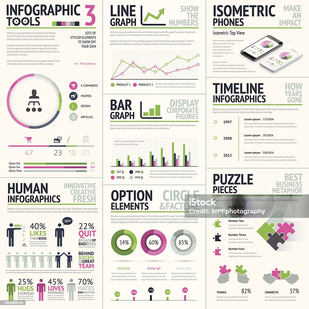 Modèle de vecteur d'éléments Infographie - clipart vectoriel de Abstrait libre de droits