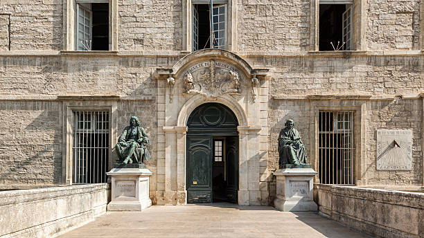 Entrance of Faculty of Medicine Montpellier stock photo