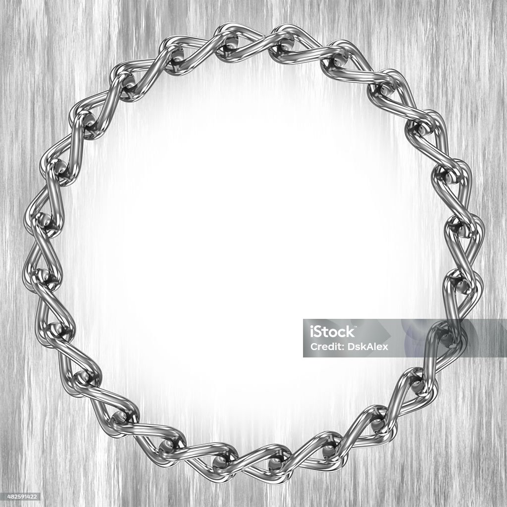 Chain in shape of circle black and white abstract background 2015 Stock Photo