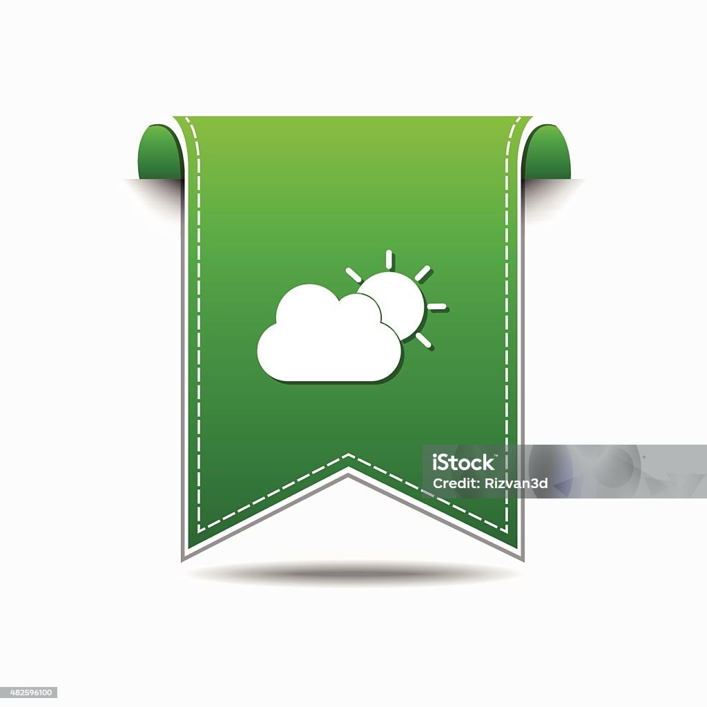 Sunny Cloud Green Vector Icon Design 2015 stock vector