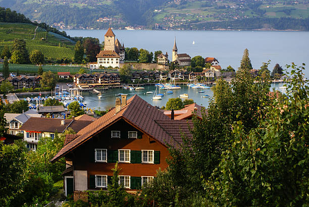 istock Spiez castle on the lake Thun, Switzerland 482596759
