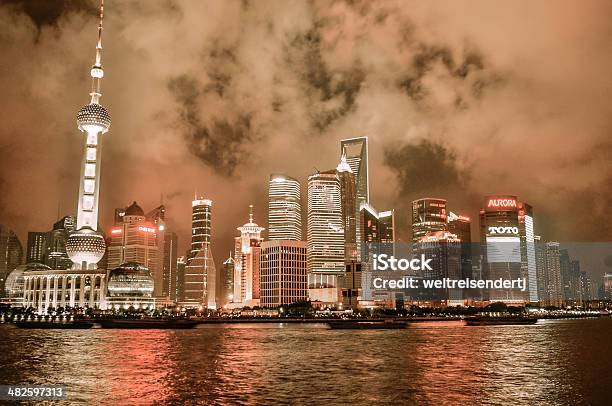 Shanghai Skyline Poudon Island Stock Photo - Download Image Now - Architecture, Asia, Backgrounds