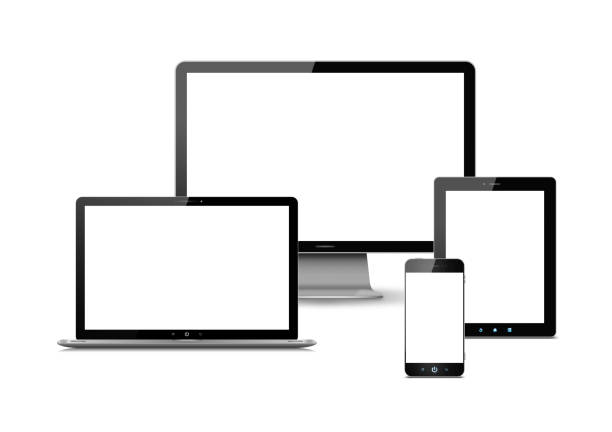 istock Computer monitor,Digital Tablet, Smart Phone and laptop isolated 482599596
