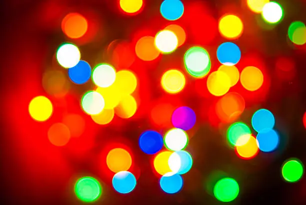 photo of colorful background with defocused neon lights