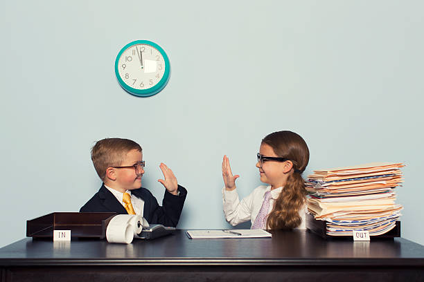 istock Young Children Business Team Give High Five 482601389