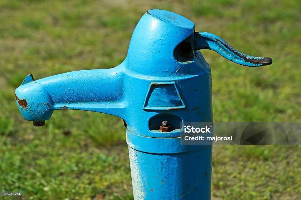 Well on the street Blue Stock Photo