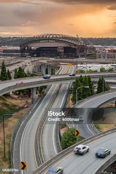 Safeco Field Sunset Stock Photo - Download Image Now - Central Coast Mariners FC, 2015, Basketball - Sport