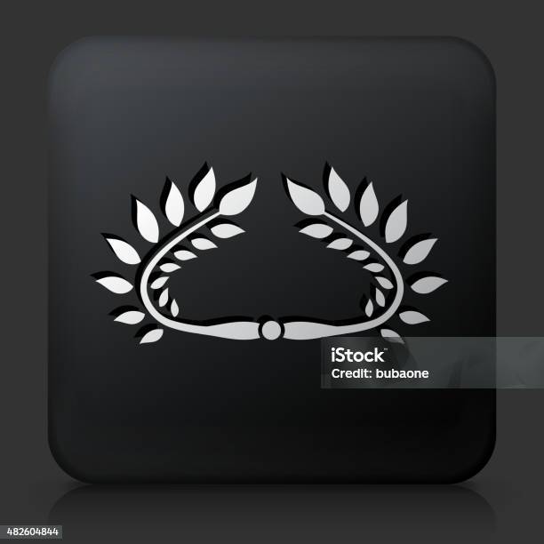 Black Square Button With Crown Icon Stock Illustration - Download Image Now - Crown - Headwear, King - Royal Person, Pattern
