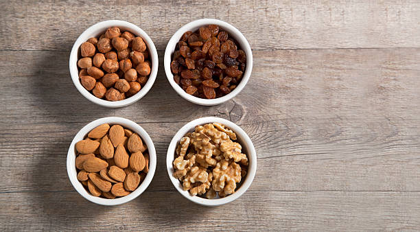 Mixed nuts stock photo