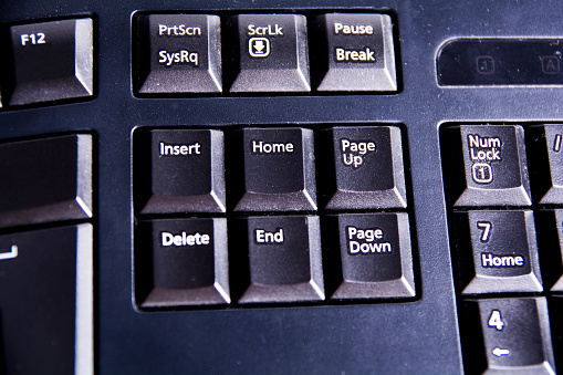 Computer keybord close up image.