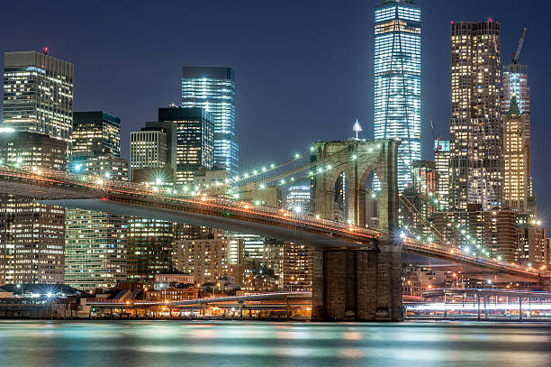 istock Brooklyn bridge and New York City Downtown in twilight 482610538