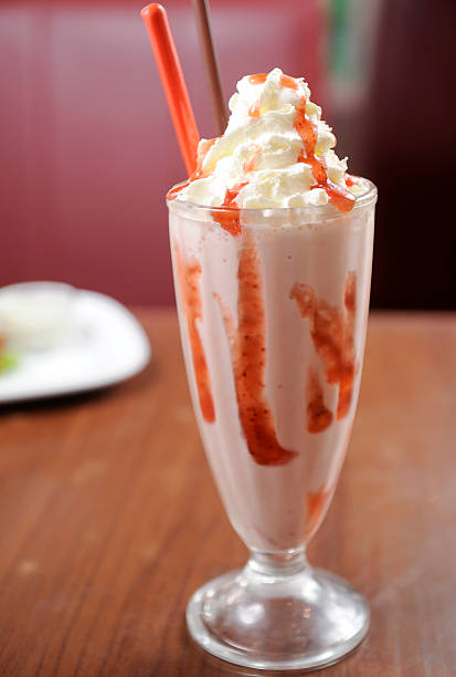 istock Delicious strawberry milkshake 482616119