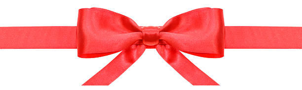 istock red ribbon and symmetric bow with horizontal ends 482616198