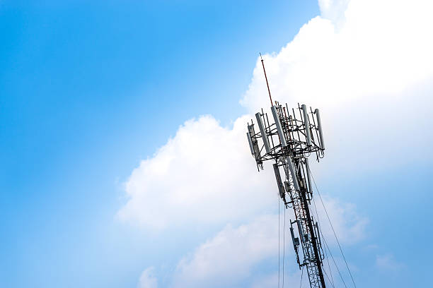 istock Modern antenna equipment for mobile communications in the sky 482616703