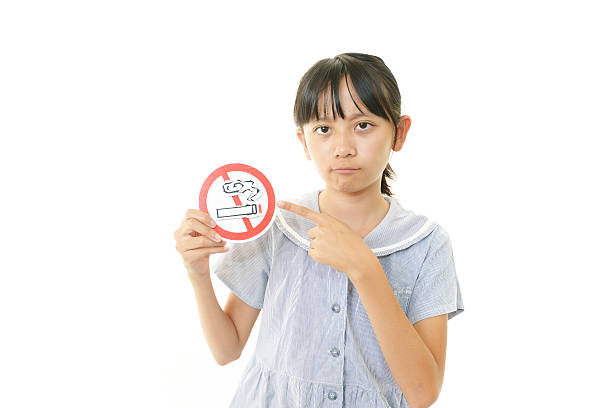 istock Girl holding a no smoking sign 482617879