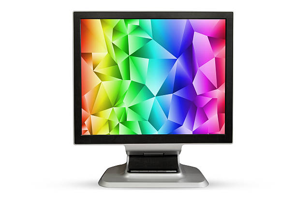 istock Television monitor rainbows texture sky isolated. 482619278