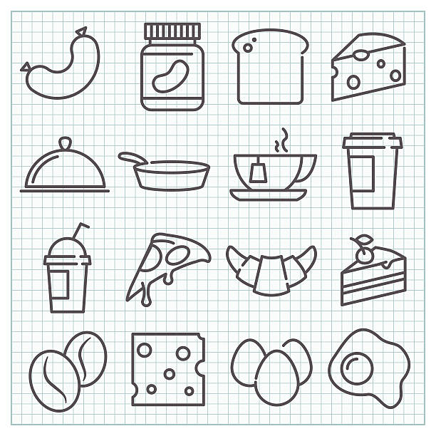 vektor icon-set für speisen und getränke - infographic part of symbol cocktail stock-grafiken, -clipart, -cartoons und -symbole