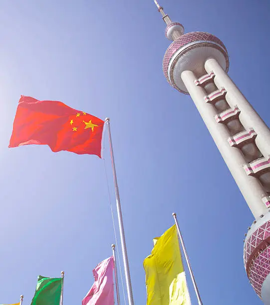 Oriental Pearl Tower,landmark of Shanghai  city,China
