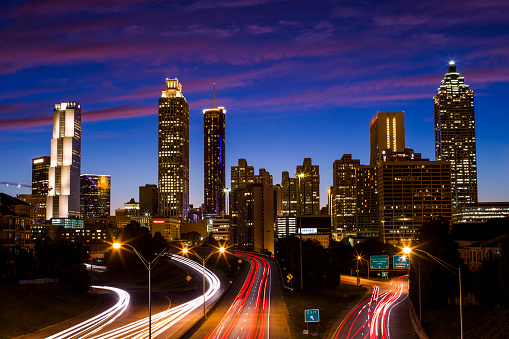 Atlanta Downtown Sunset Skyline 