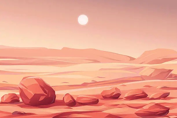 Vector illustration of Martian Landscape