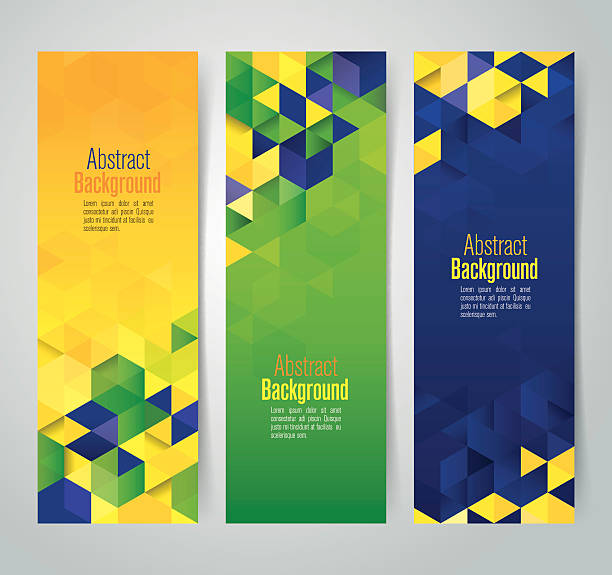 коллекция баннер дизайн, бразилия флаг цвета фон, векторные иллюстрации. - yellow blue image computer graphic stock illustrations