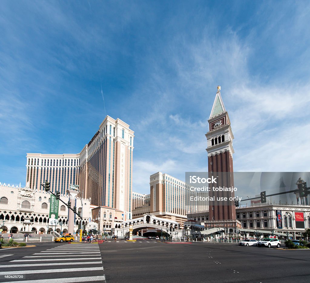 Venetian at Las Vegas Strip Las Vegas, Nevada, USA - May 29, 2015: Day time view at the Venetian, a famous Casino and hotel at the Las Vegas strip. 2015 Stock Photo